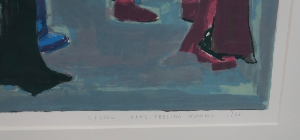 Hans Ebeling Koning: Zeefdruk, Bos links - Ingelijst (groot) kopen? Bied vanaf 20!