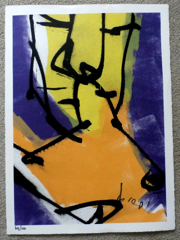 Herman Brood - zeefdruk: Man met hond kopen? Bied vanaf 275!