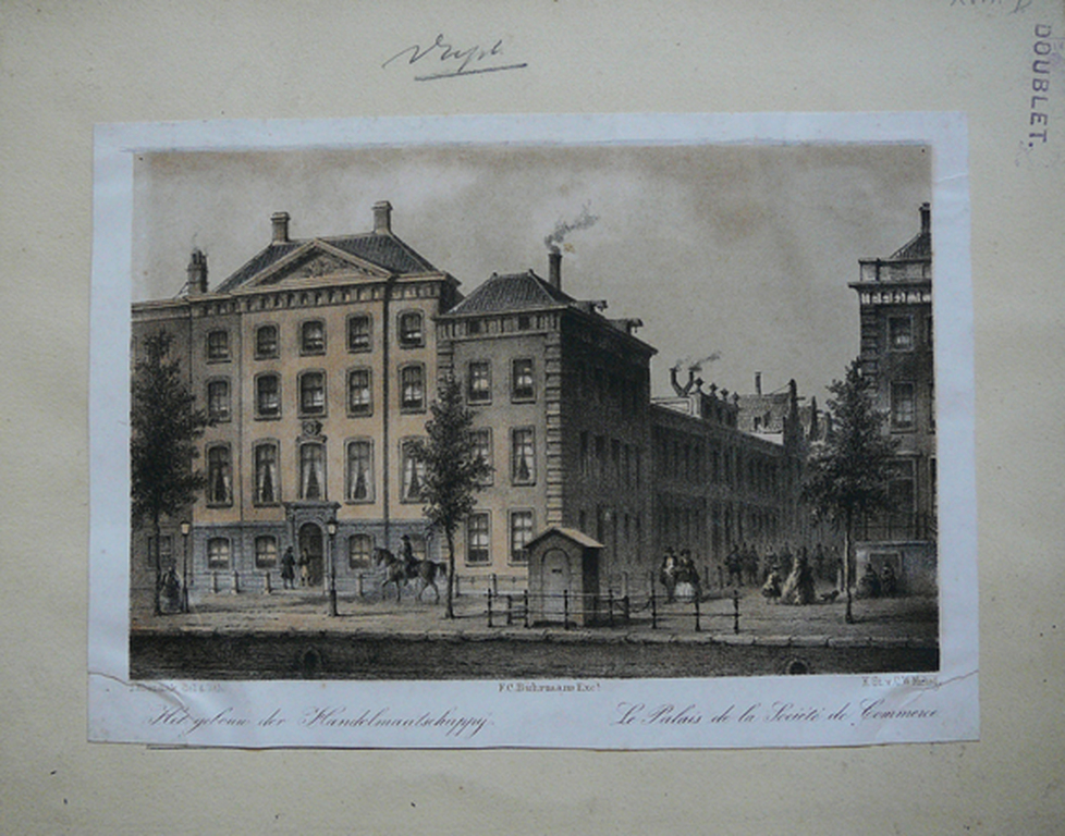 J.J.A. Hilverdink: Gebouw der Handelsmaatschappij te Amsterdam (1860) kopen? Bied vanaf 1!