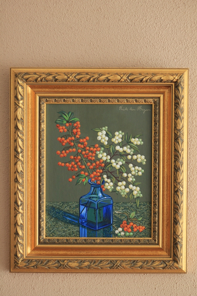 Frits ten Hagen: Olieverf - Marouflé, Gesigneerd. "Bloemstilleven" kopen? Bied vanaf 30!