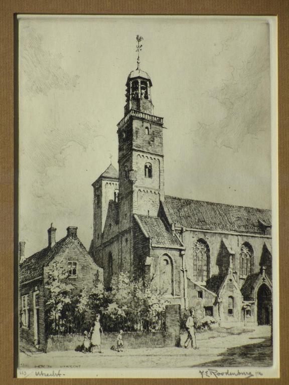 H.E.Roodenburg, Stadsgezicht Utrecht, Ets kopen? Bied vanaf 45!