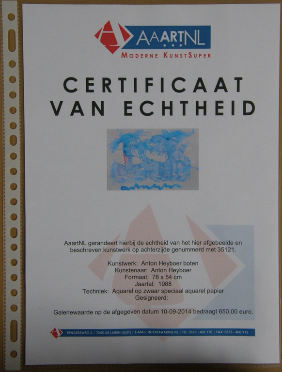 Heyboer, Anton: aquarel 'Boten' kopen? Bied vanaf 115!