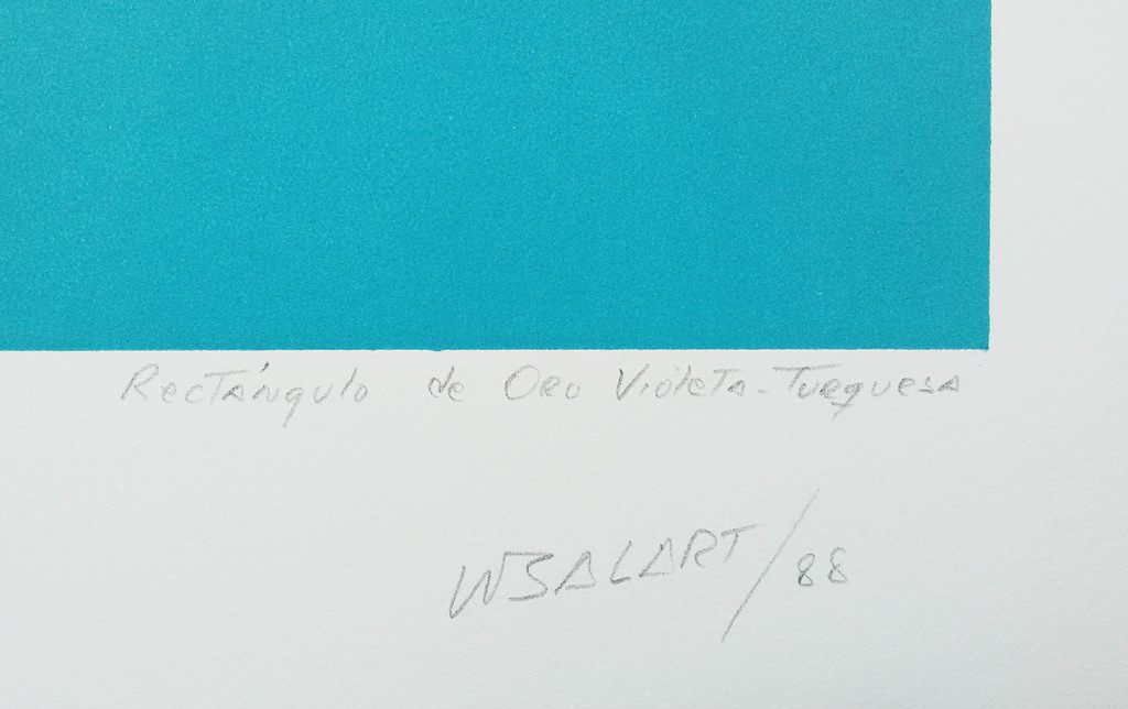 Waldo Balart - Goud-, violet- en turquoise-kleurige rechthoeken, zeefdruk kopen? Bied vanaf 75!