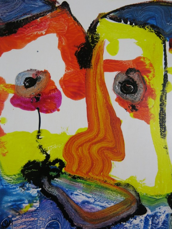 Jan te Wierik: Gemengde verftechnieken op papier, Vreemd wezen kopen? Bied vanaf 1000!