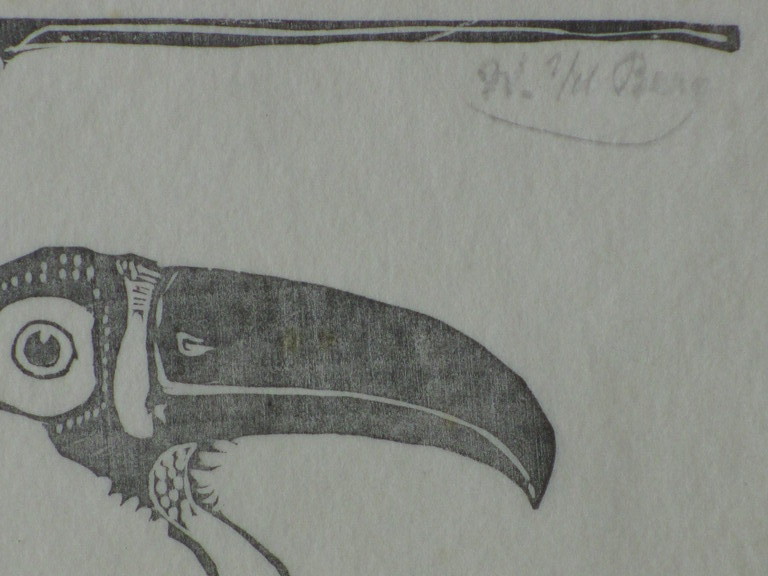 Willem van den Berg, Exotische vogel, Houtsnede kopen? Bied vanaf 1!