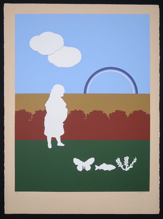 Milvia Maglione: Litho, Landscape with rainbow kopen? Bied vanaf 20!