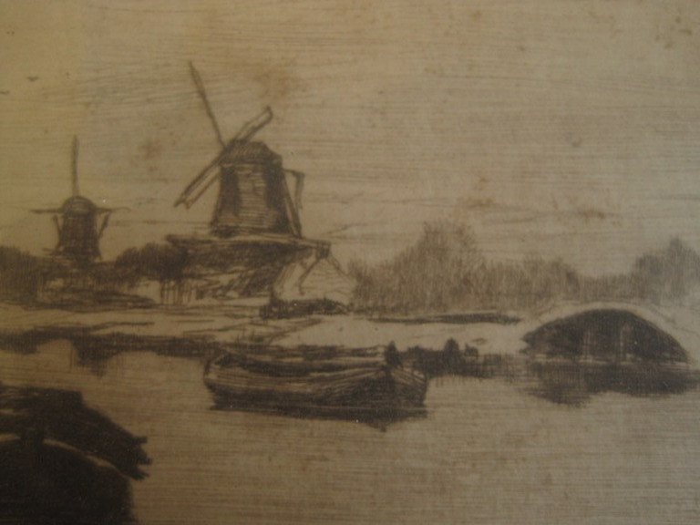 19e eeuwse Haagse School Louis Apol 1850-1936 ets "rivierlandschap" gesigneerd kopen? Bied vanaf 1!