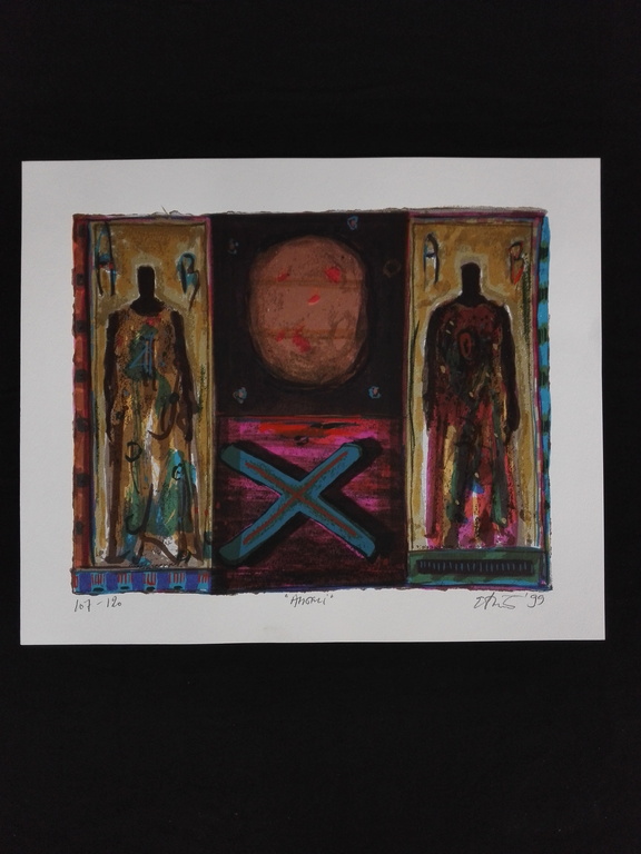 Eric Toebosch, zeefdruk op papier, Titel: Allgari kopen? Bied vanaf 30!