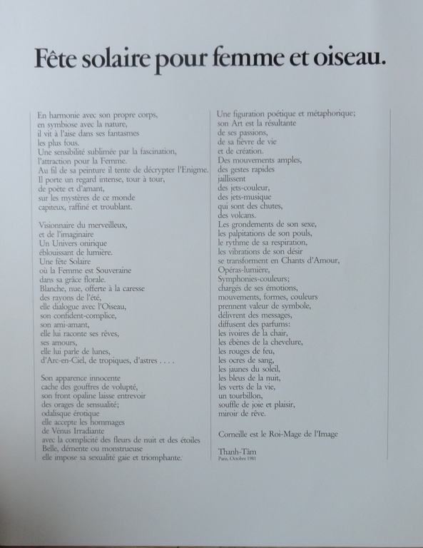 Corneille, litho, Fête solaire pour femme et oiseau kopen? Bied vanaf 275!