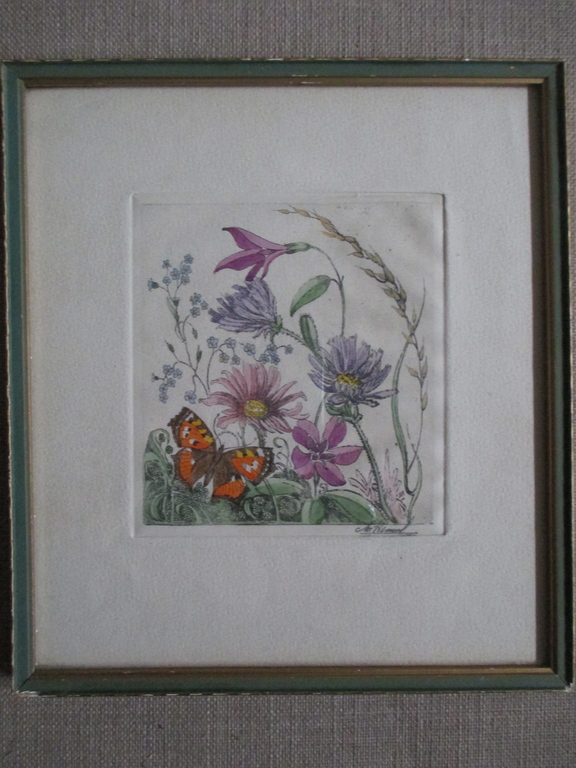 Ingekleurde gravure, gesigneerd kopen? Bied vanaf 25!