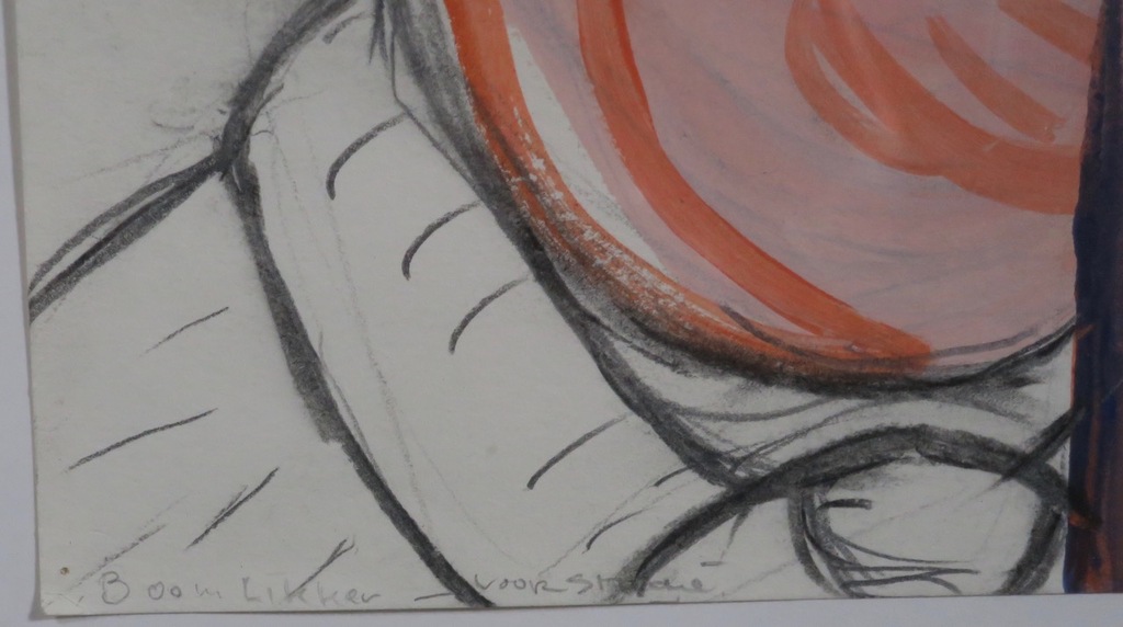 Alphons ter Avest: Potlood en ei tempera, Voorstudie: Boomlikker - Ingelijst kopen? Bied vanaf 60!