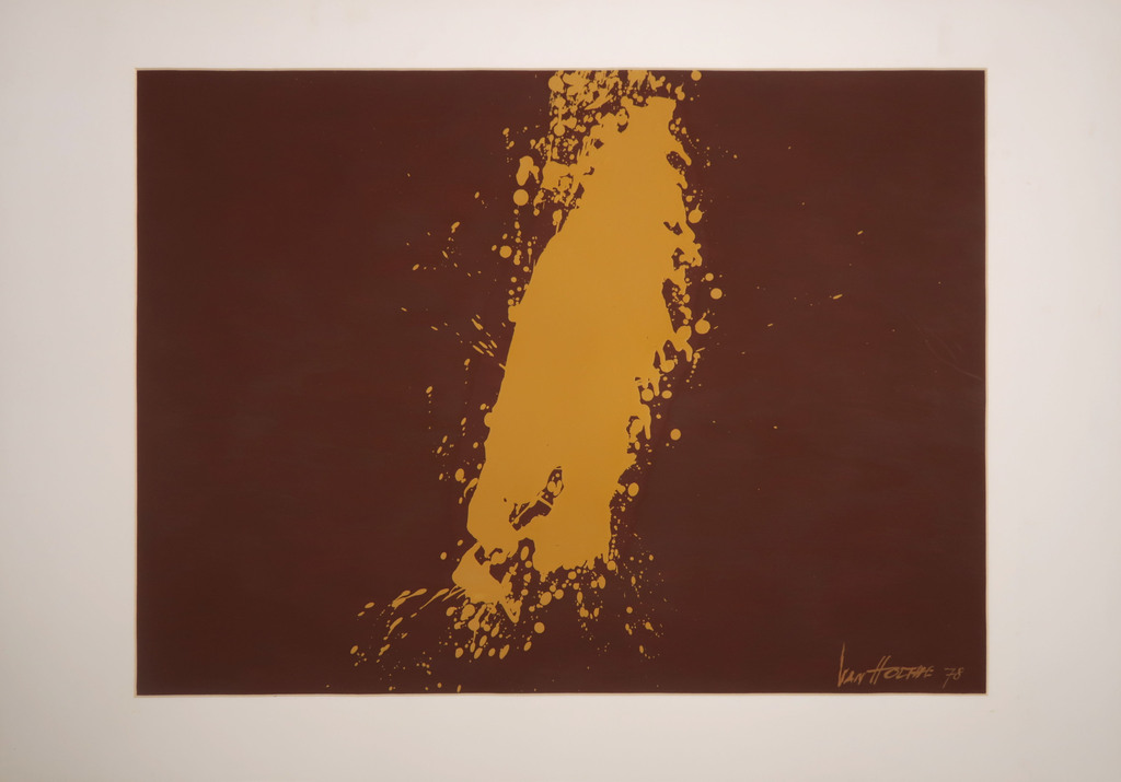 Jan van Holthe: Acryl op papier, Merde 25 kopen? Bied vanaf 1!