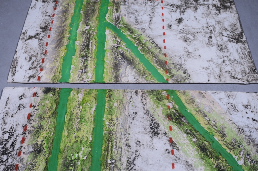 James Coignard: Carborundum op samengeperst papier (viltstructuur),Tweeluik ABCD kopen? Bied vanaf 175!