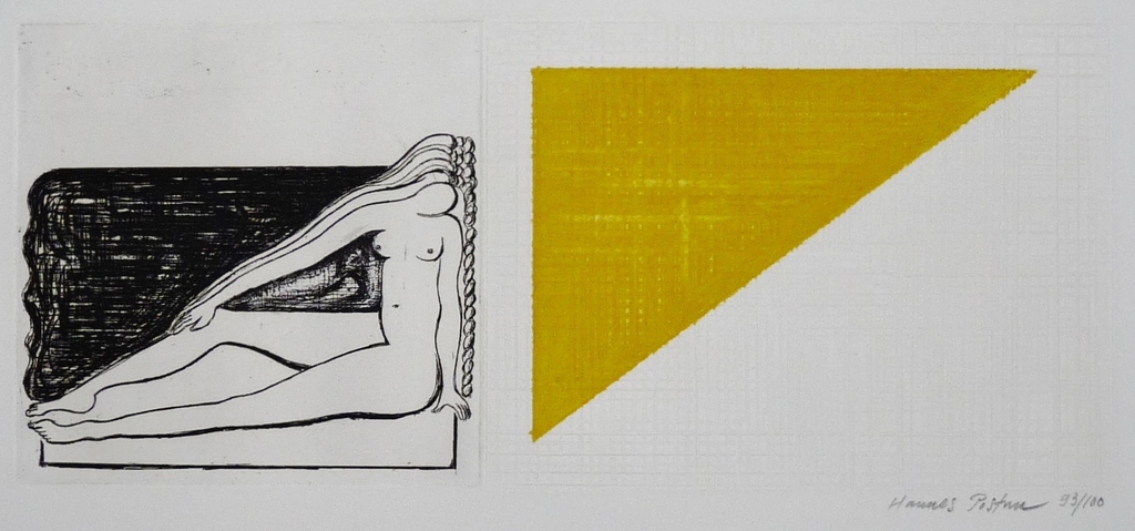 Hannes Postma: Ets/reliëfdruk, Zonder Titel, Gesigneerd, 1995  kopen? Bied vanaf 35!