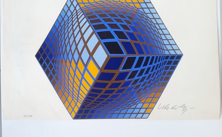 Victor Vasarely-Zeefdruk-Editie 112/125 kopen? Bied vanaf 1!