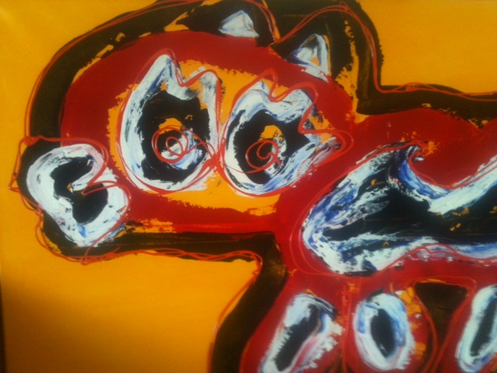 Opvallend acrylverf op doek van "Abie"(groot) kopen? Bied vanaf 1!