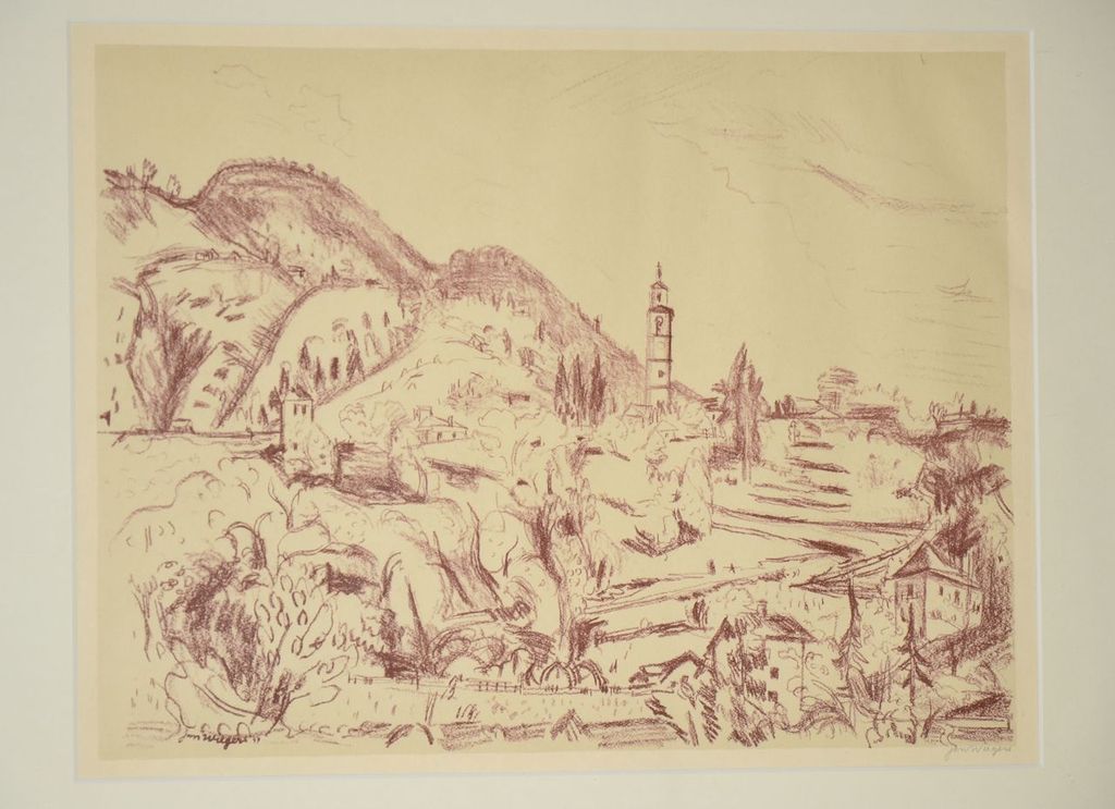 Jan Wiegers: Litho. Tucino. Handgesigneerd. verkocht voor € 80!