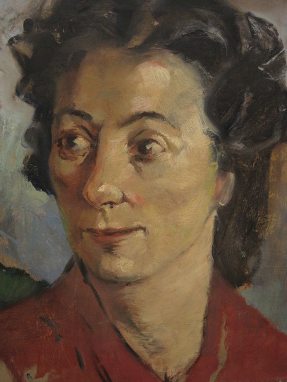 Toon Pluijmers 1910-1967 olieverf "jonge vrouw" omstreeks 1940 verkocht voor € 45!