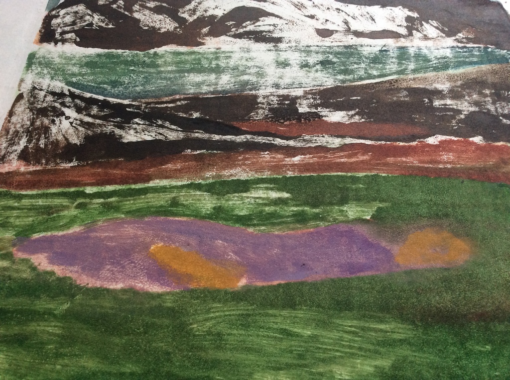 Irene Joffroy - liggende vrouw in landschap - olieverf op papier kopen? Bied vanaf 1!