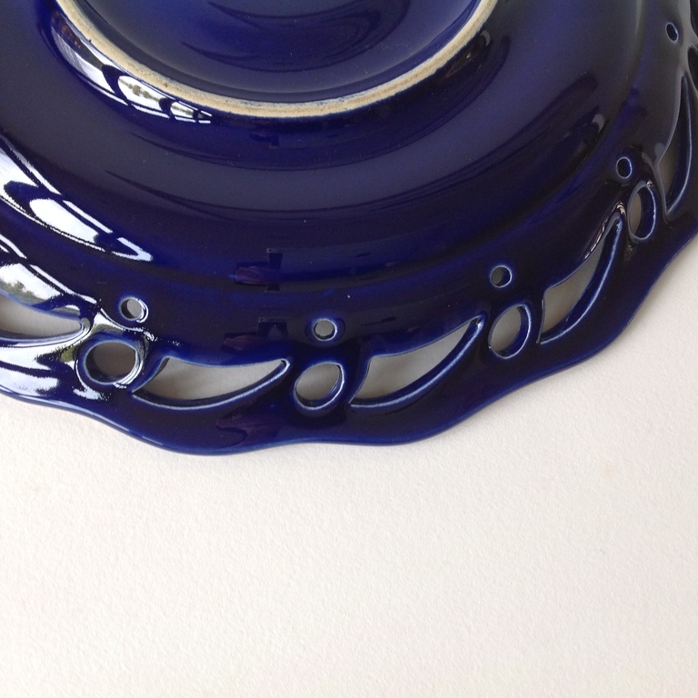 Schaal  Flora Gouda Holland  blauw met goud   model 124 kopen? Bied vanaf 10!