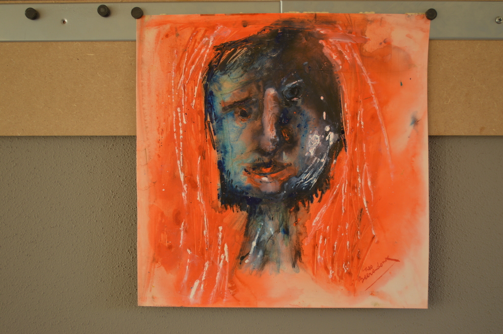 Zelfportret, gouache - 1956, 36 x 36  kopen? Bied vanaf 80!