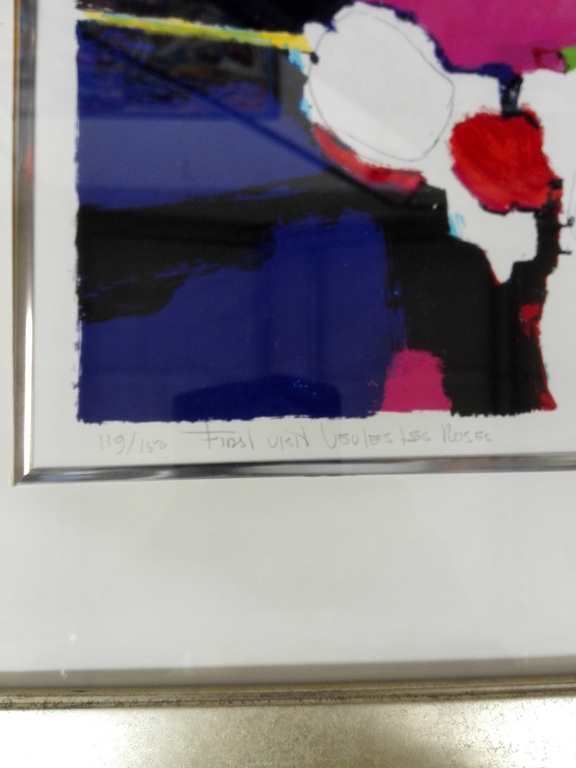 Frank Lejeune, zeefdruk op papier in lijst, Titel: First veules les roses kopen? Bied vanaf 75!