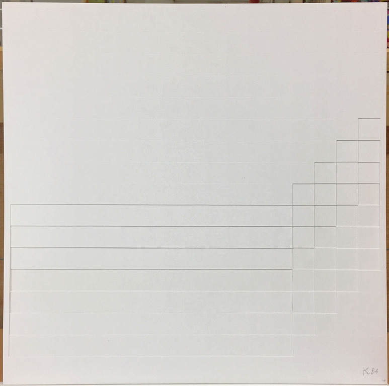 Willem Kloppers: Papier relief, Lineair raster IV verkocht voor € 50!