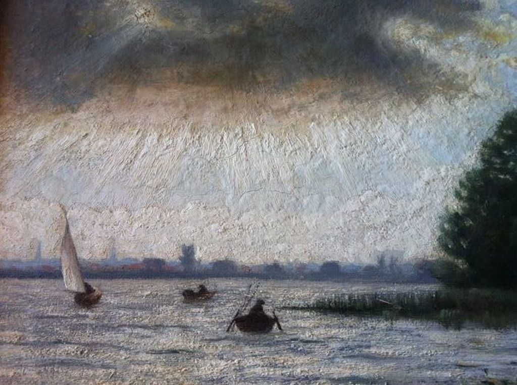 Cornelis Stroo (1860-1932) - olieverf op doek - Plasgezicht bij Kortenhoef kopen? Bied vanaf 1!