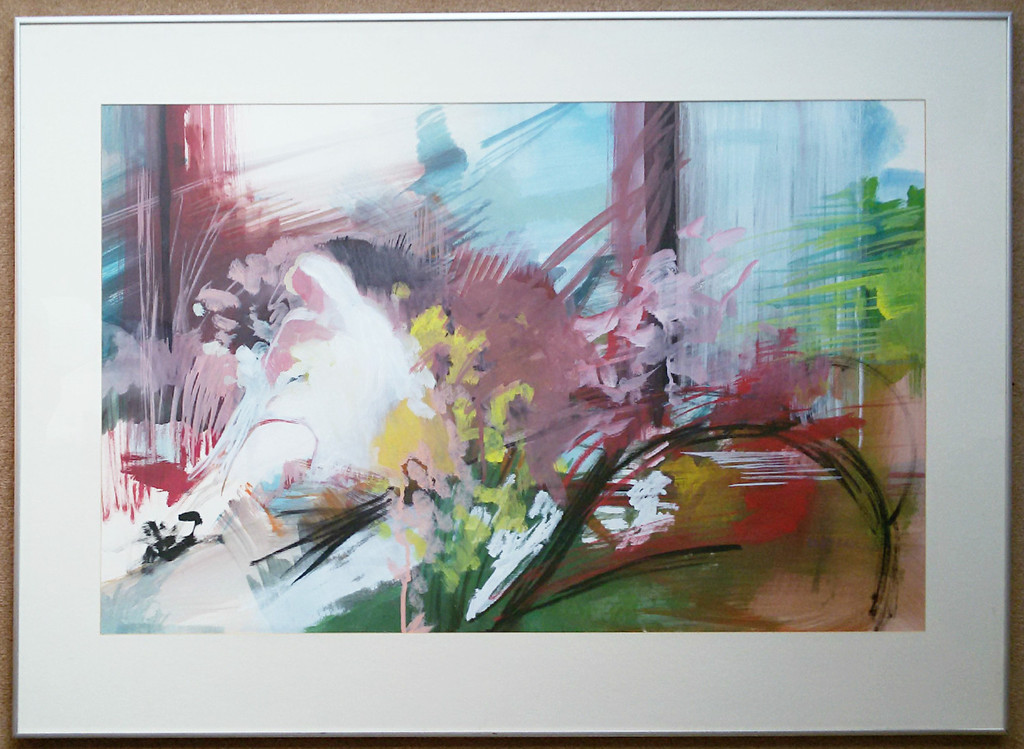 Bert Bruijn - Figuratief abstract, gouache (ingelijst, groot) kopen? Bied vanaf 125!