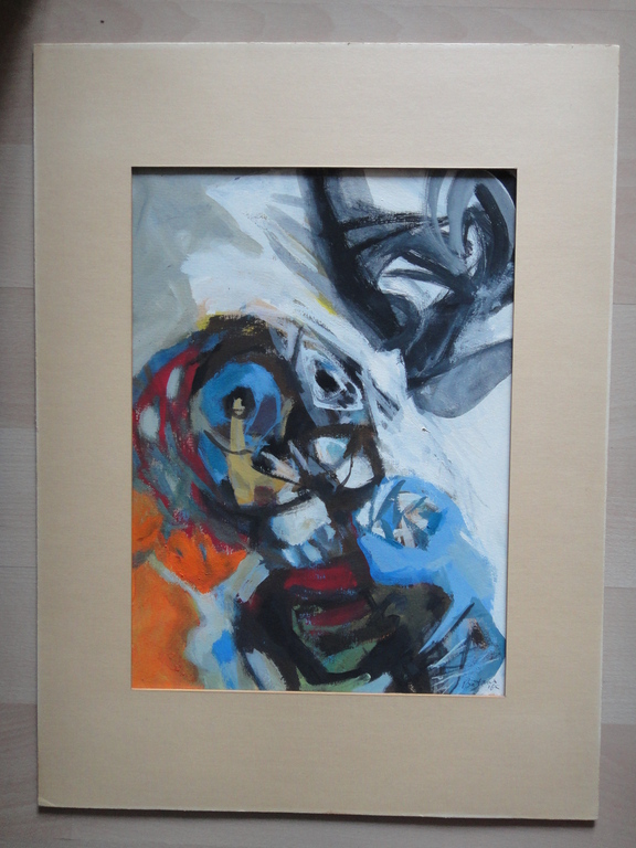 Batavus Westerhuis, gouache, compostie met figuur ('65) (COBRA?) kopen? Bied vanaf 75!