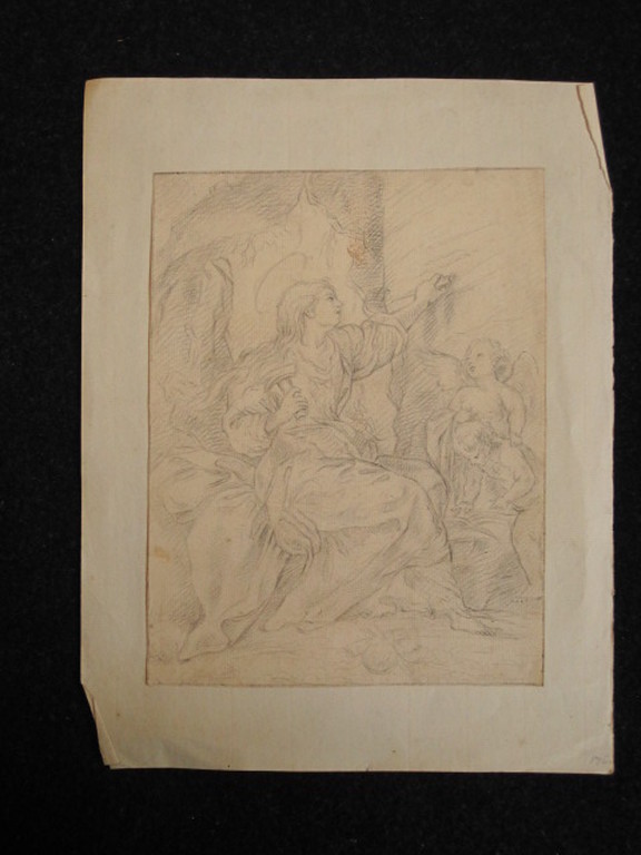 17e/18e eeuwse tekening "bijbelse voorstelling met engelen" gesigneerd  kopen? Bied vanaf 1!