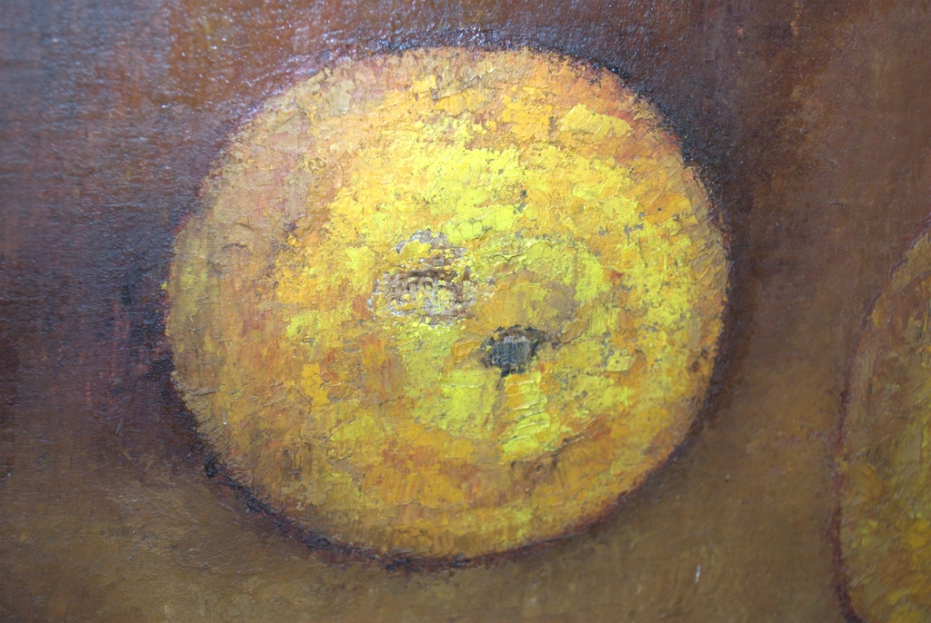 Sinaasappels - olieverf op jute - 1930 - gesigneerd kopen? Bied vanaf 120!