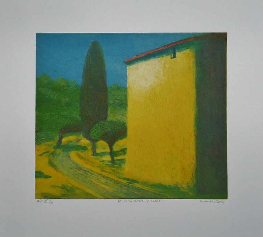 Elmar Gille, Reliëfdiepdruk, Op weg naar Pienza,  kopen? Bied vanaf 55!