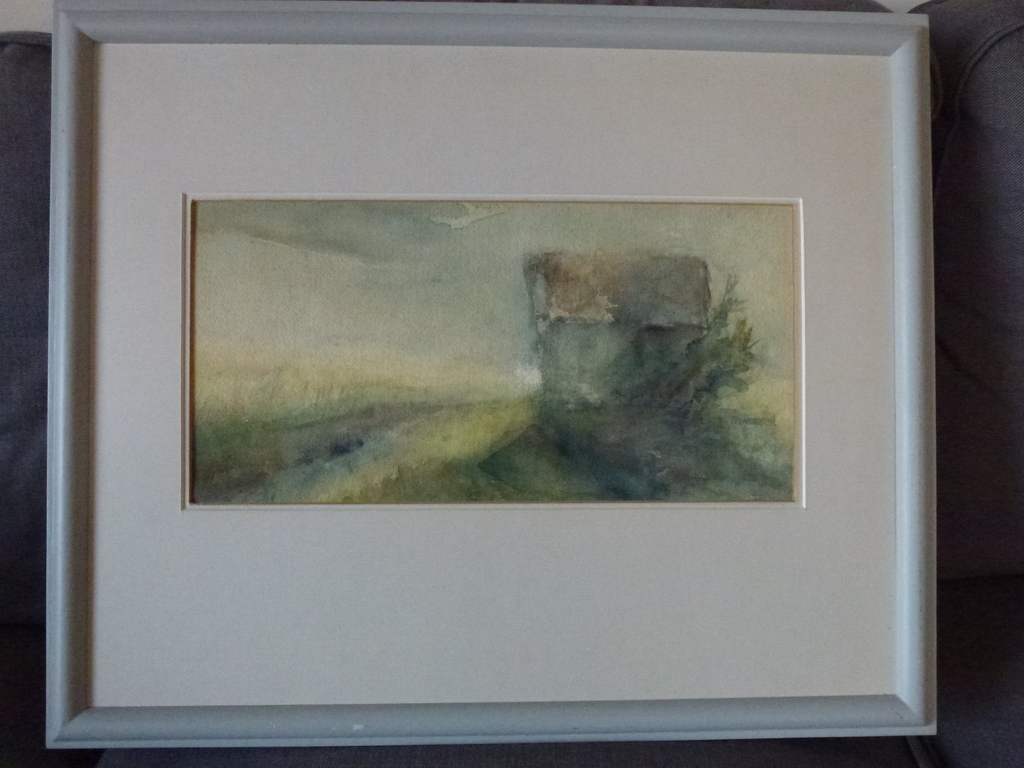 Theo Blankestijn, aquarel, huisje in landschap kopen? Bied vanaf 95!