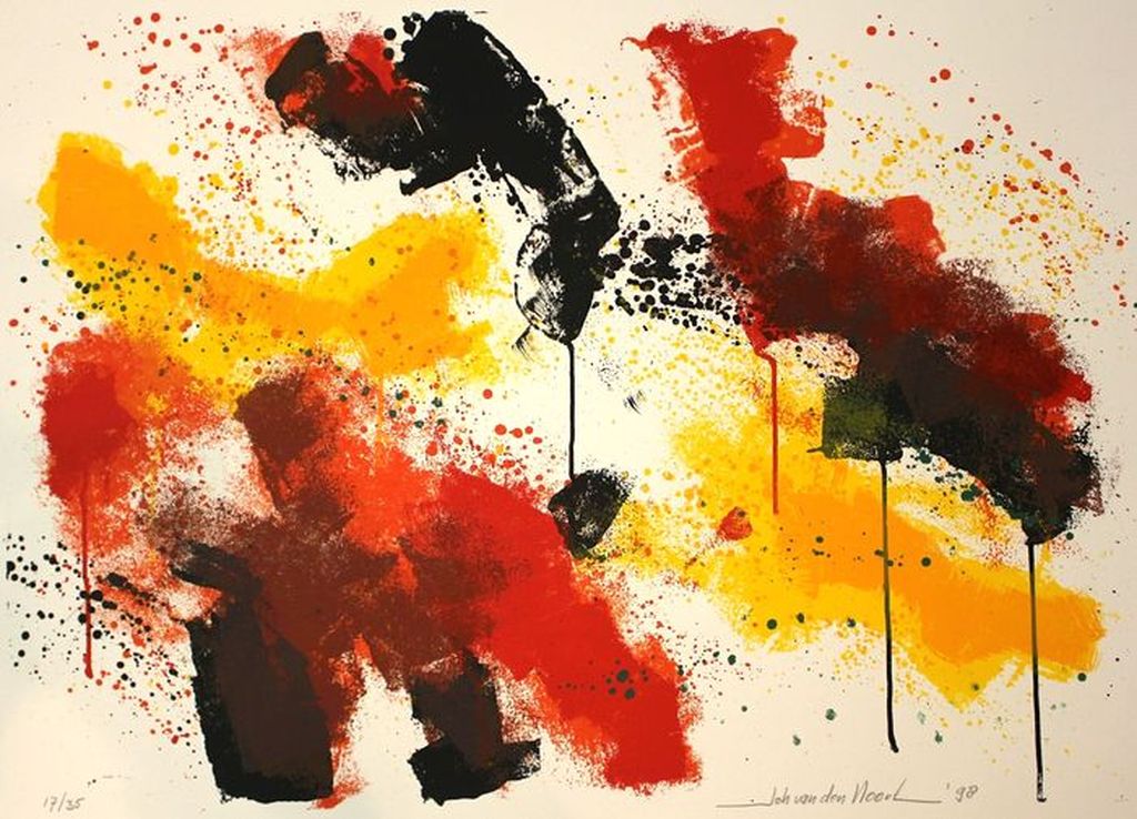 JOHANN van den NOORT  Grote Zeefdruk  ABSTRACT I  Handgesigneerd verkocht voor € 45!