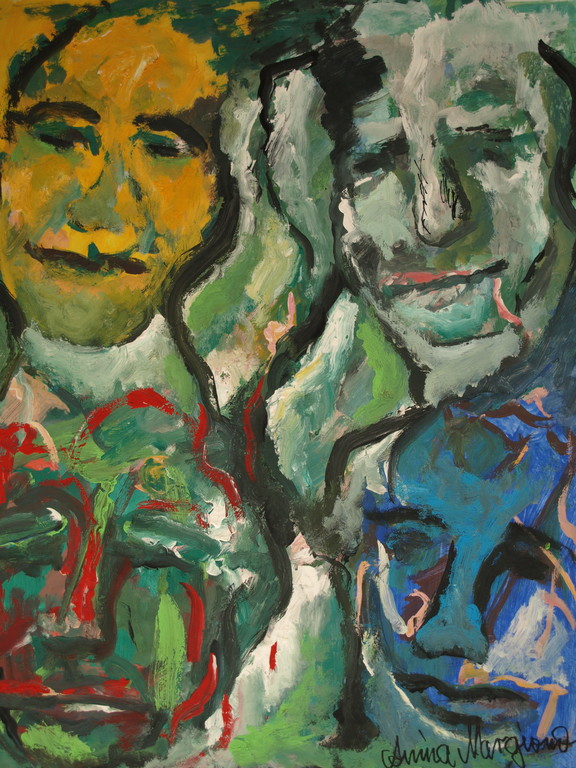 Anina Margiono – Acrylverf – Portretten – Gesigneerd  verkocht voor € 35!