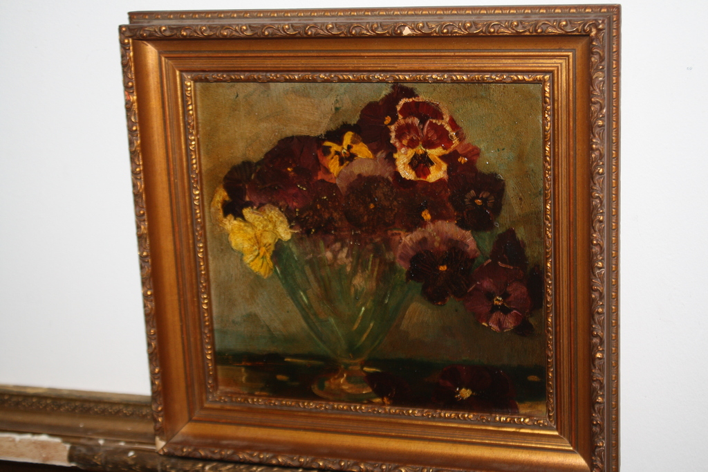 BLOEMENPRACHT - PAARSE VIOOLTJES IN GLAZEN VAAS kopen? Bied vanaf 1!