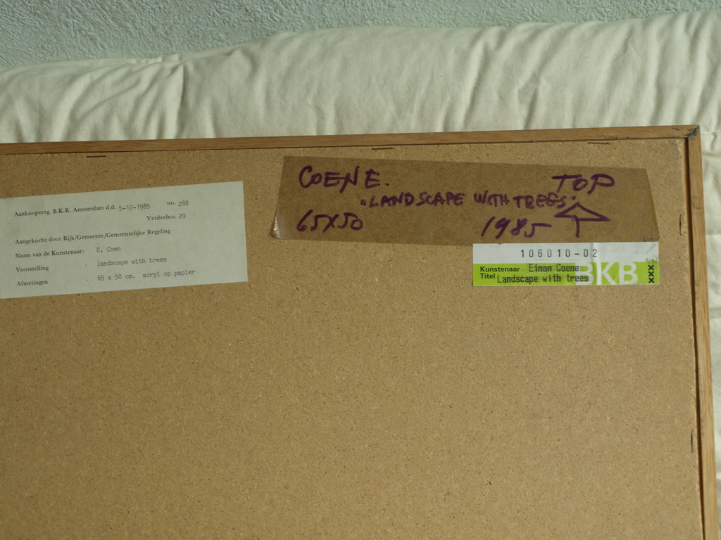 Einan Cohen : Acryl op papier , Landscape with Trees – Ingelijst - 1985  kopen? Bied vanaf 1!