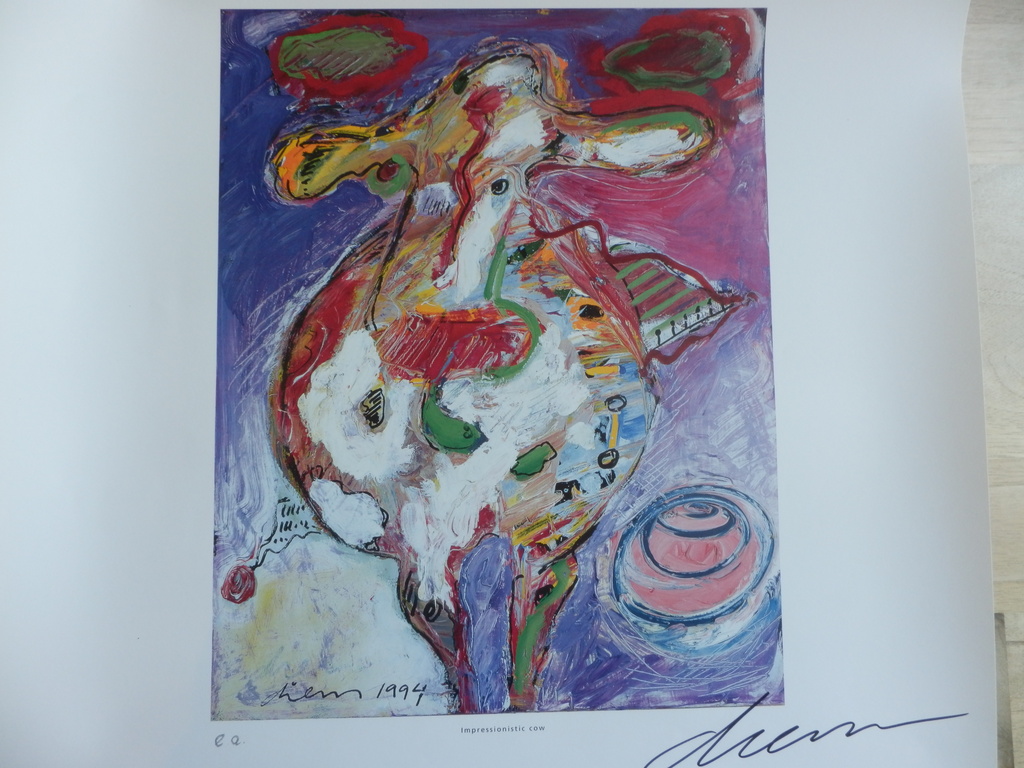 PETER DIEM  Handgesigneerde Zeefdruk  DESIGNERS COW:  IMPRESSIONISTIC COW kopen? Bied vanaf 1!