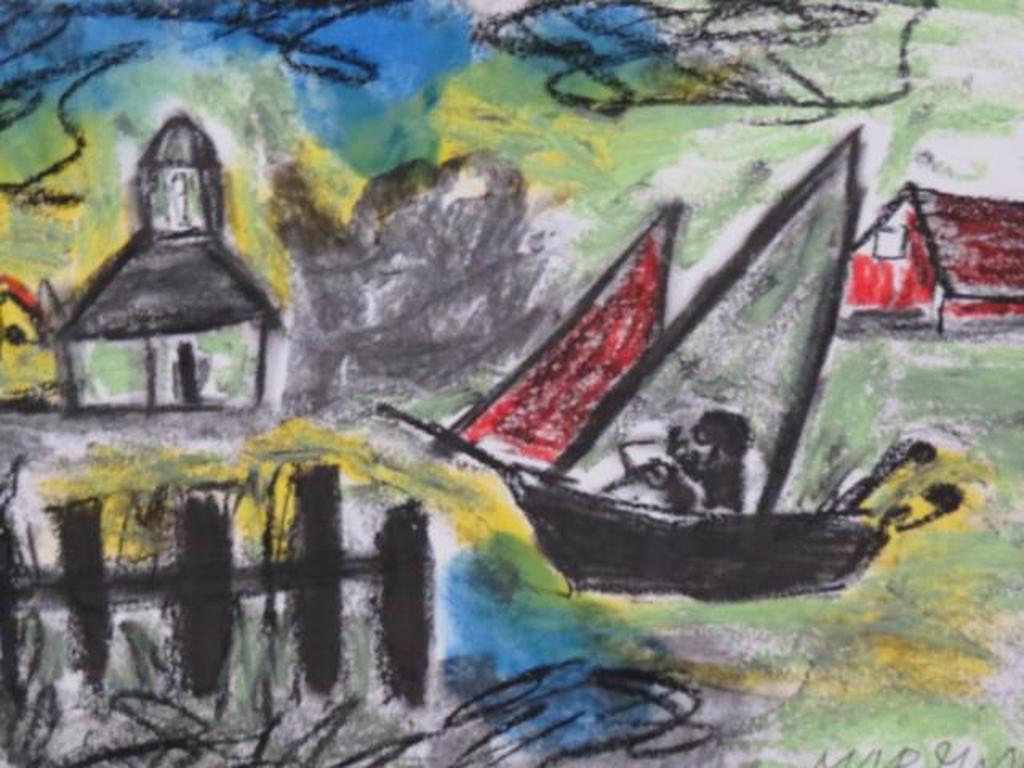 Anton Martineau - Pastel - Durgerdam verkocht voor € 125!