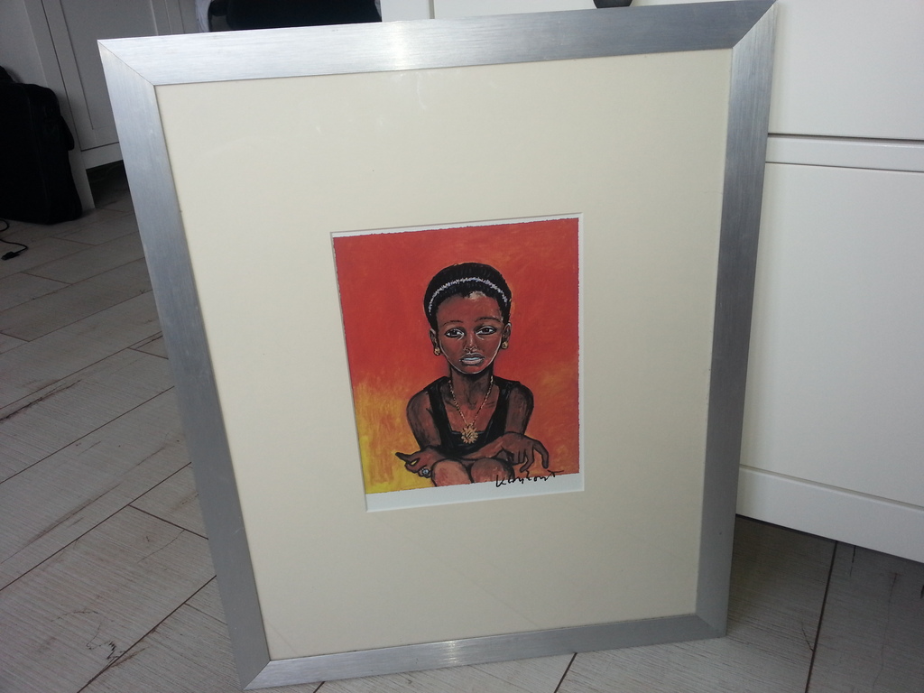 Peter Klashorst - Zeefdruk, zittende Afrikaanse vrouw, gesigneerd kopen? Bied vanaf 99!