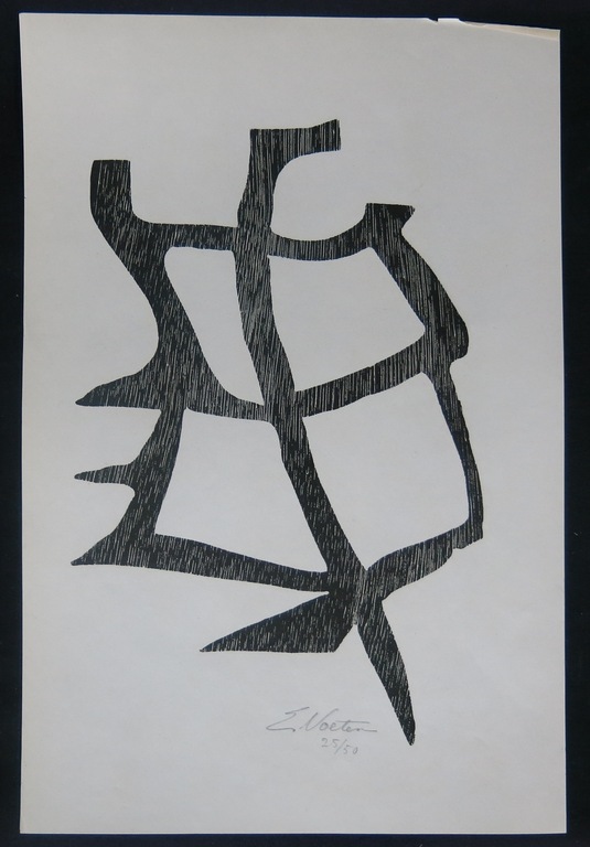 Emile Voeten: Houtsnede, Zonder titel (Creatie 1952) kopen? Bied vanaf 1!