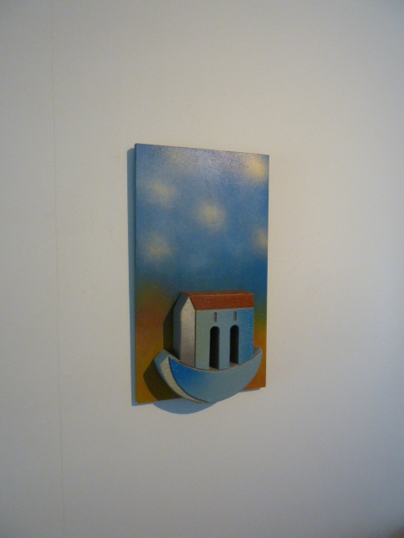 Stenen reliëf op paneel "Woonbootje" kopen? Bied vanaf 1!