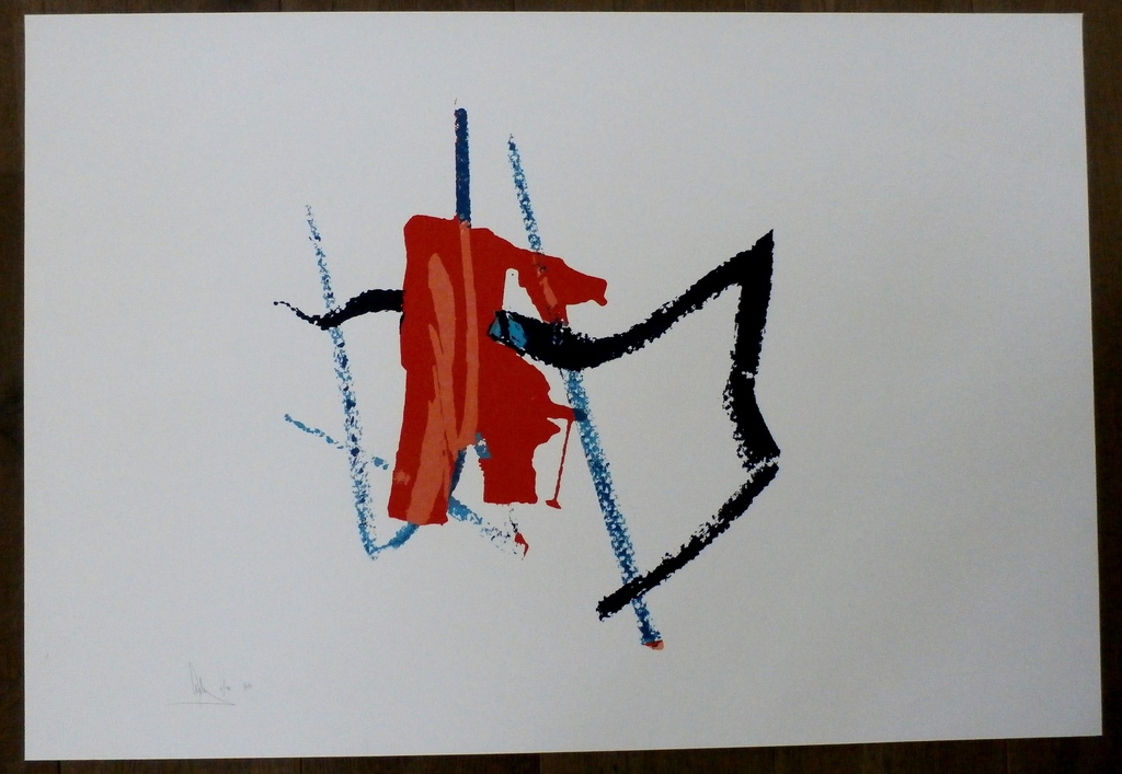 Arty Grimm - grote zeefdruk: abstracte compositie - 1988 - oplage: 20 stuks kopen? Bied vanaf 70!