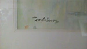 Ton Albers - Lila potchrysant - fraai ingelijste aquarel kopen? Bied vanaf 10!