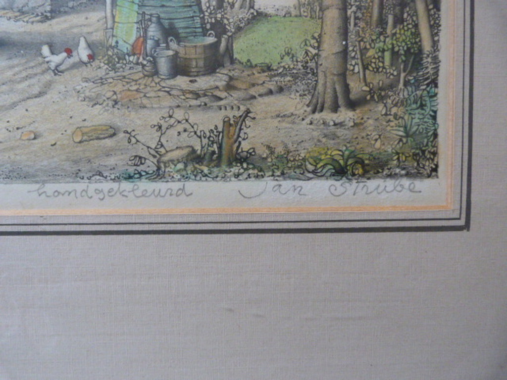 Jan Strube ( 1892 - 1985 ) - handgekleurde litho. kopen? Bied vanaf 45!