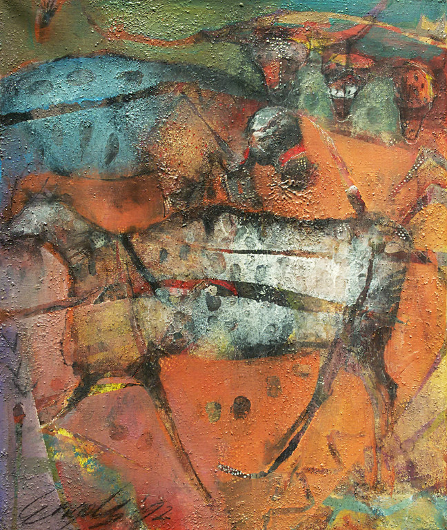 Astrid Engels - Savanne, olieverf op doek verkocht voor € 350!