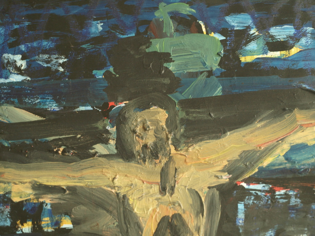 Peter Klashorst : Acrylverf op papier – Golgotha - ingelijst - 1994 kopen? Bied vanaf 1!