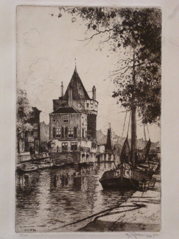 H.E.Roodenburg - ets - Geldersche kade Amsterdam verkocht voor € 35!