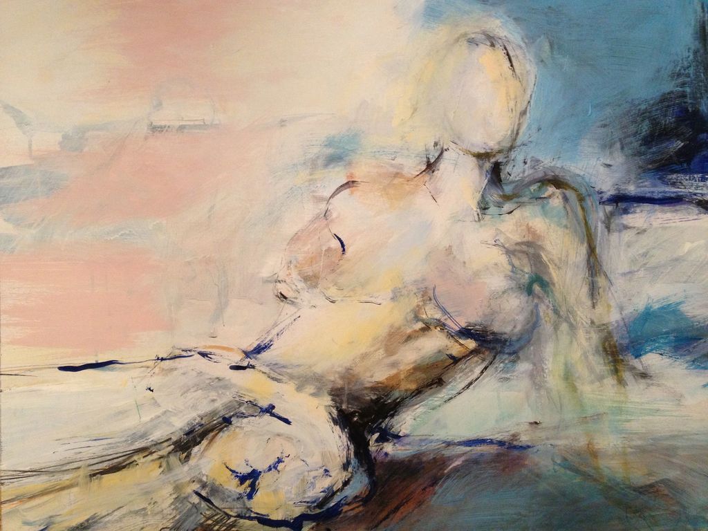 Martha van Hunsel - Liggend naakt - olieverf - 1989 verkocht voor € 475!